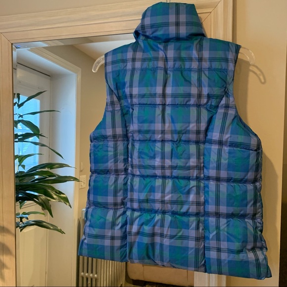Old Navy Blue Plaid Puffy Vest - Picture 3 of 8